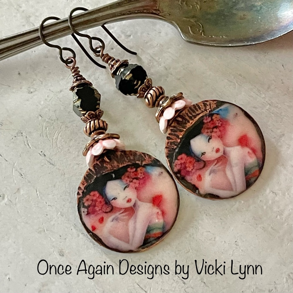 ARTISAN Earrings “Sakura Dreamscape” - Dangles - Picture 5 of 10